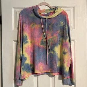 Chic Soul lightweight Tie Dye Crop Hoodie - 3x Plus Size